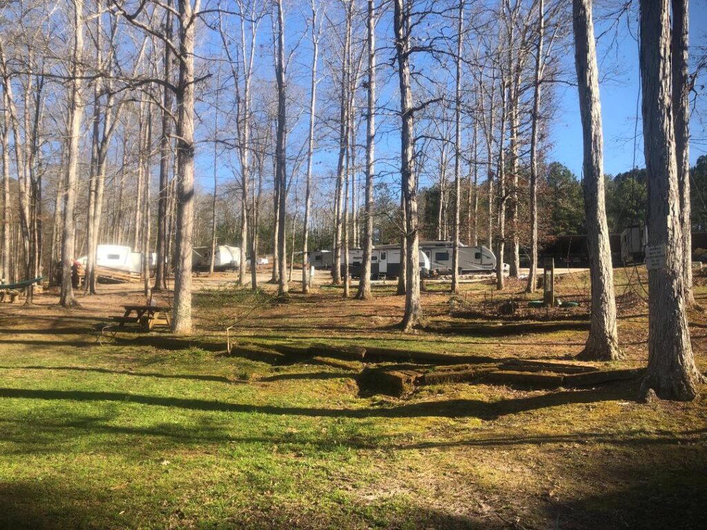 RV parks near Madison GA - RVs parked among trees at a Georgia campground